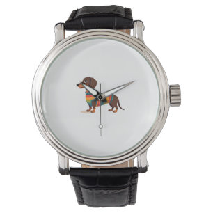 Vintage Rainbow Sweater Dachshund Cute Long Dog Il Watch