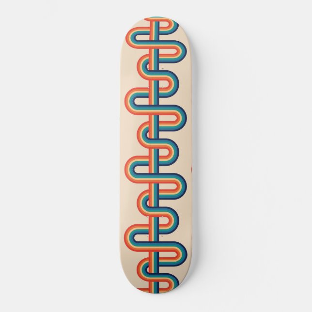 Vintage Rainbow Swirl Skateboard (Front)