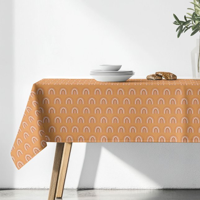 Vintage Rainbow Tablecloth Copper Terracotta Charm (Vintage Rainbow Tablecloth Copper Terracotta Charm)