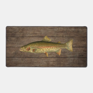 Vintage Rainbow Trout Desk Mat