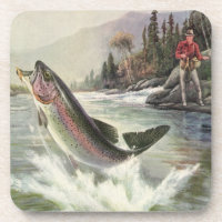 Vintage Rainbow Trout Fisherman Fishing for Fish