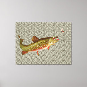 Vintage Rainbow Trout Fly Fishing Canvas Print