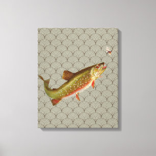 Vintage Rainbow Trout Fly Fishing Canvas Print