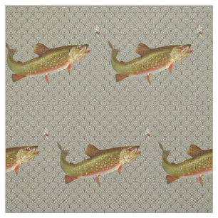 Vintage Rainbow Trout Fly Fishing Fabric