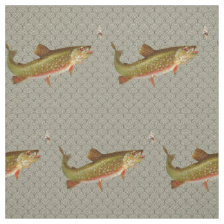 Vintage Rainbow Trout Fly Fishing Fabric
