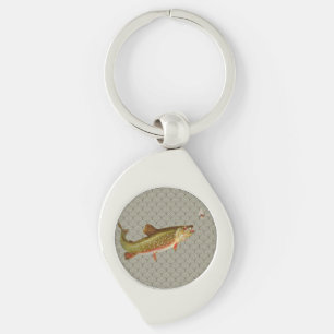 Vintage Rainbow Trout Fly Fishing Key Ring