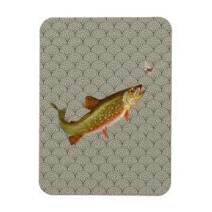 Vintage Rainbow Trout Fly Fishing Magnet