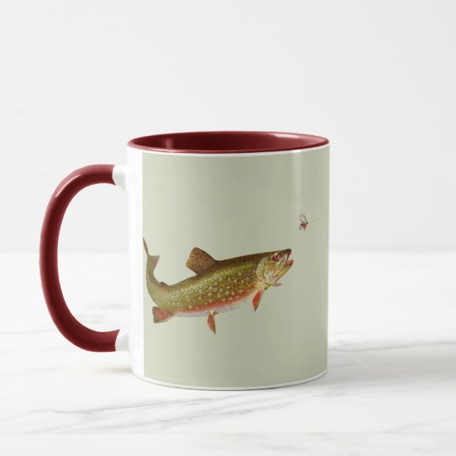 Vintage Rainbow Trout Fly Fishing Mug (Left)