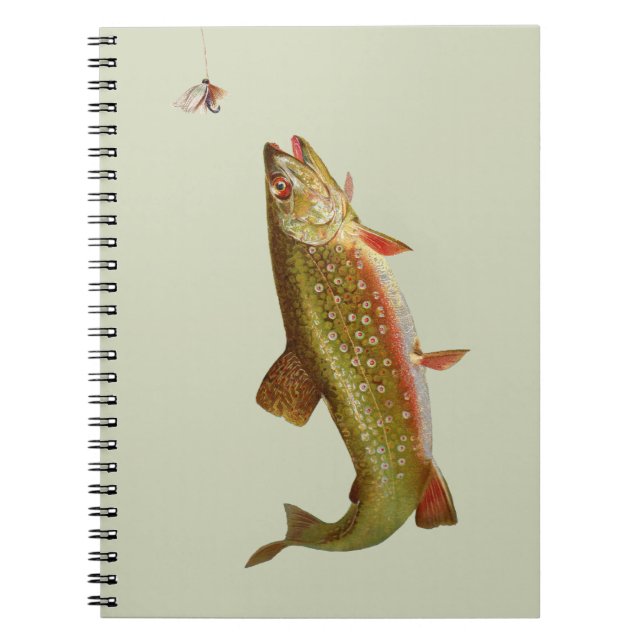 Vintage Rainbow Trout Fly Fishing Notebook (Front)
