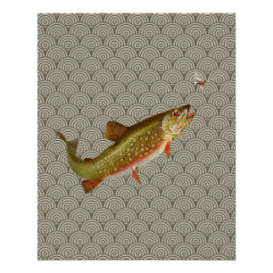 Vintage Rainbow Trout Fly Fishing Poster
