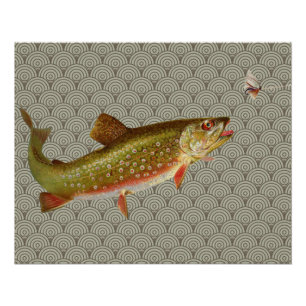 Vintage Rainbow Trout Fly Fishing Poster