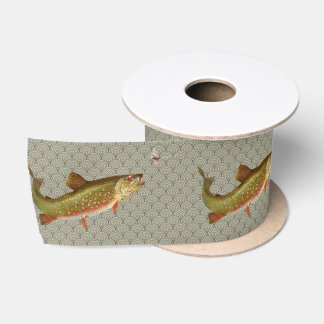Vintage Rainbow Trout Fly Fishing Satin Ribbon