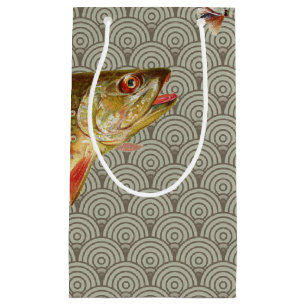 Vintage Rainbow Trout Fly Fishing Small Gift Bag