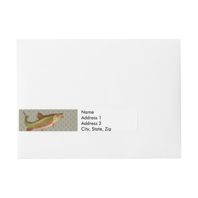 Vintage Rainbow Trout Fly Fishing Wraparound Address Label (Front)