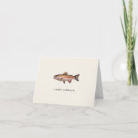 Vintage Rainbow trout Folded