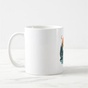 Vintage Rainbow Unicorn Fantasy Design with Castle Coffee Mug