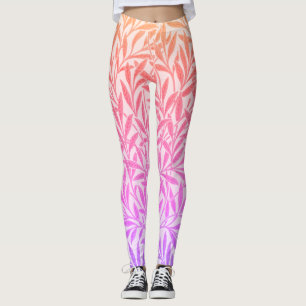 Vintage Rainbow Willow Leaves Botanical Tank Top Leggings