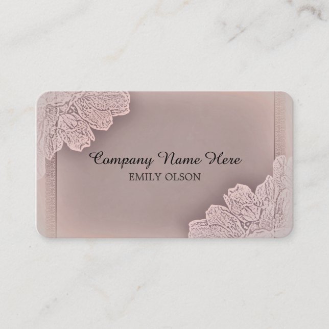 Vintage Raised Floral Business Card (Front)