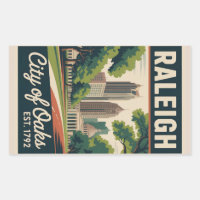 Vintage Raleigh North Carolina Retro Travel Poster