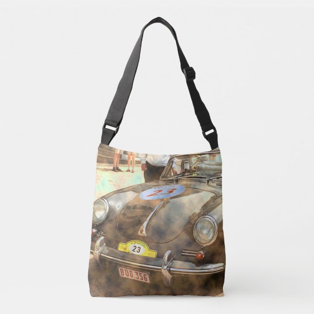 Vintage Rally Car Crossbody Bag (Front)