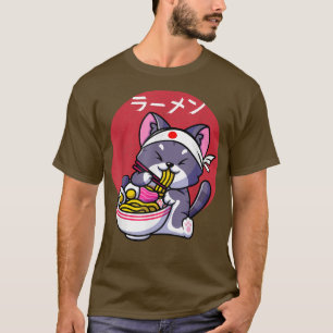 Vintage Ramen Cat Kawaii Anime Otaku Japanese Girl T-Shirt