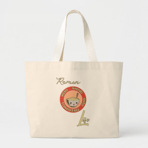 Vintage Ramen Life Japanese Noodle Soup Large Tote Bag