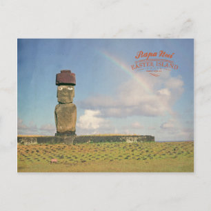 Vintage Rapa Nui (Easter island) Chile Postcard