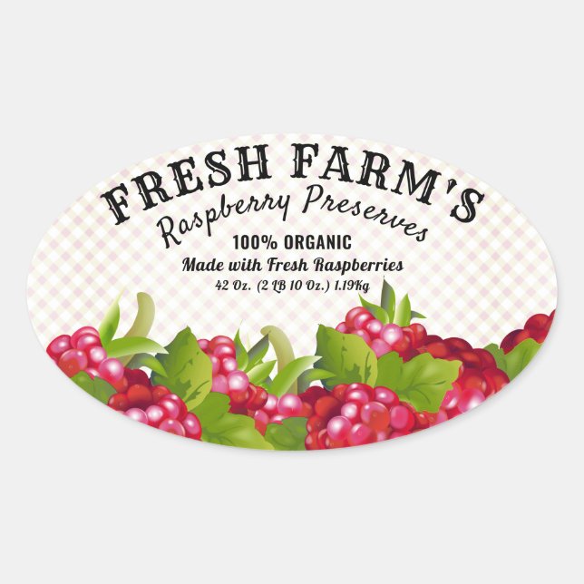 Vintage Raspberry Fruit Canning | Jam Label (Front)