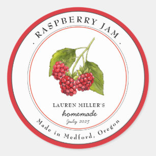Vintage Raspberry Jam jar Canning label