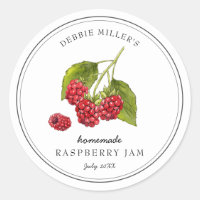 Vintage Raspberry on white Jam