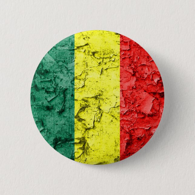 Vintage rasta flag 6 cm round badge (Front)