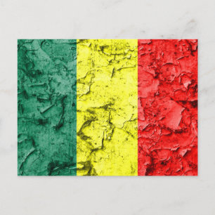 Vintage rasta flag postcard