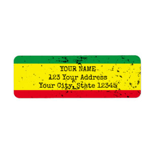 Vintage rastafarian flag reggae style address