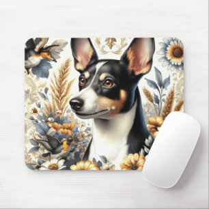 Vintage Rat Terrier Illustration Mouse Mat