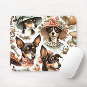Vintage Rat Terrier Seamless Mouse Mat