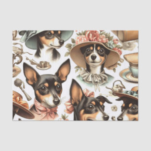 Vintage Rat Terrier Seamless Tissue Paper