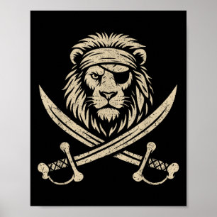 Vintage Rate Lion And Crossbones Safari Animal  Poster
