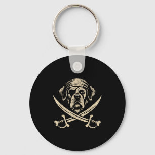 Vintage Rate Saint Bernard Crossbones Dog Lover  Key Ring