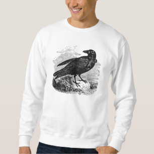 Vintage Raven Black Bird Crow Personalised Birds Sweatshirt