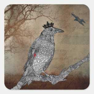 Vintage Raven Crow Sticker