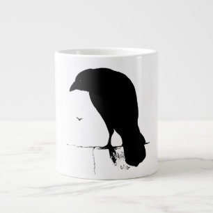 Vintage Raven - Customised Goth Crows Ravens Large Coffee Mug