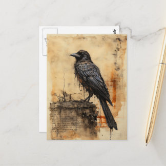 Vintage Raven Edgar Allan Poe Postcard