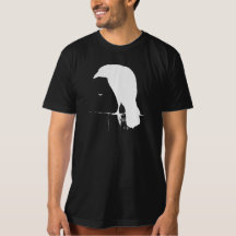 Vintage Raven Silhouette White on Black - Custom
