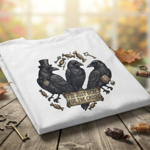 Vintage Raven Trio Halloween Candy T-Shirt