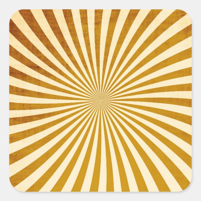 Vintage Rays Design Square Sticker (Front)