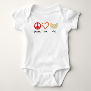 Vintage RBG, Ruth Bader Ginsburg, Love Peace RBG Baby Bodysuit