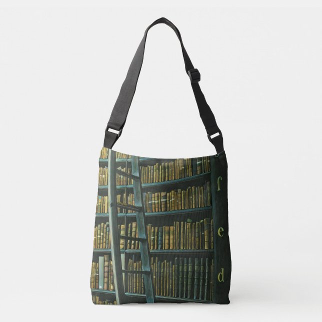 Vintage reading artwork gift crossbody bag (Front)
