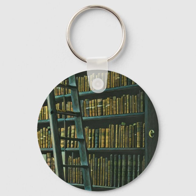 Vintage reading artwork gift key ring (Front)