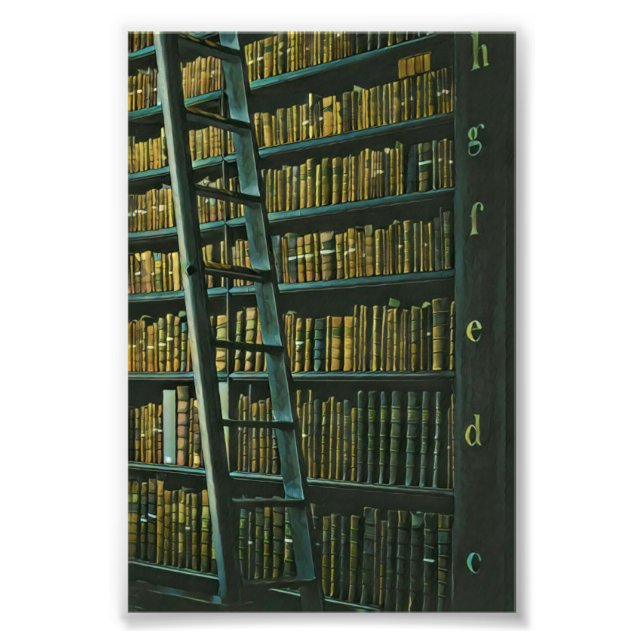 Vintage reading artwork gift photo print (Front)