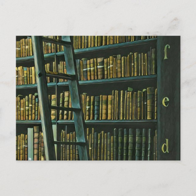 Vintage reading artwork gift postcard (Front)